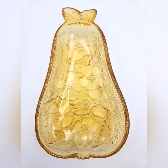 Vintage Hazel Atlas Yellow Depression Glass Pear Shaped Dish Plate 5x8x1in - Picture 1 of 9